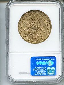 Liberty Double Eagle, $20, 1868 - S, 8954, Reverse