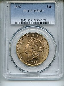 Liberty Double Eagle, $20, 1875 - , 8973, Obverse
